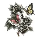 rose's butter fly Names Regan, Ava, Bailey tattoo design idea