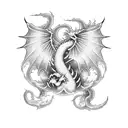 cloud rainbow dragon tattoo design idea