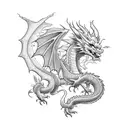 cloud rainbow dragon tattoo design idea