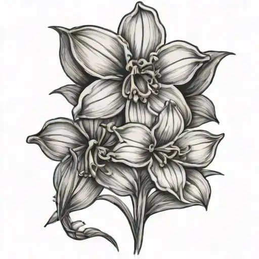 Daisy daffodil iris tattoo design idea