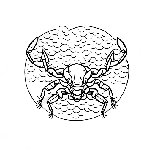 bull hugging a scorpion tattoo design idea