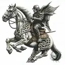Skeleton on a horse  tattoo design idea