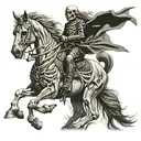 Skeleton on a horse  tattoo design idea