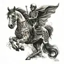 Skeleton on a horse  tattoo design idea