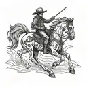 cowboy skeleton on a horse  tattoo design idea