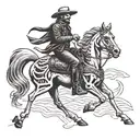 cowboy skeleton on a horse  tattoo design idea