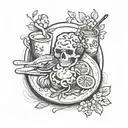 meal on a plate tattoo design idea