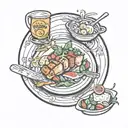 meal on a plate tattoo design idea
