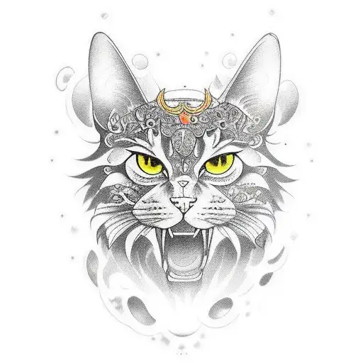 tudo myo catface tattoo design idea