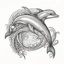 dolphin leaping tattoo design idea