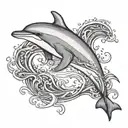 dolphin leaping tattoo design idea