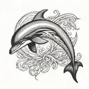 dolphin leaping tattoo design idea