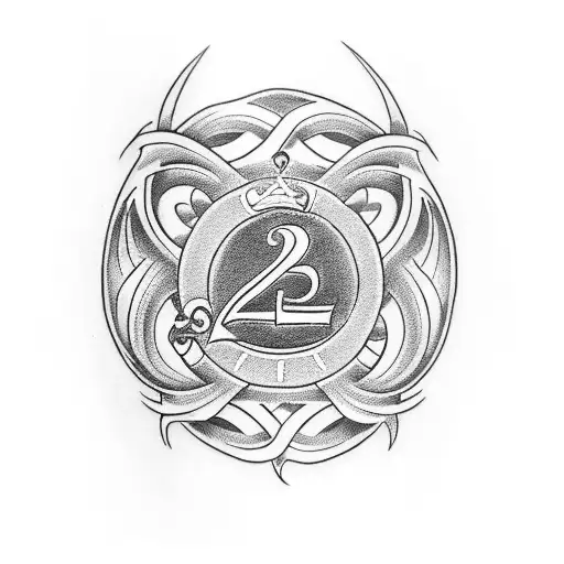 memorial tattoo for friend that includes number 23 and initials M and B tattoo design idea