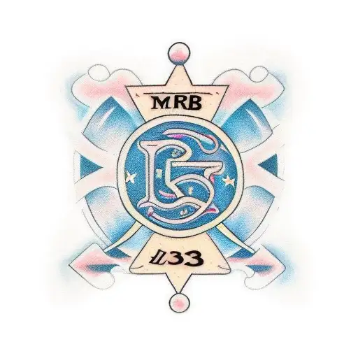 memorial tattoo for friend that includes number 23 and initials M and B tattoo design idea