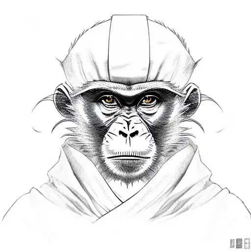 A monkey dressed in the robes of the Akatsuki tattoo design idea
