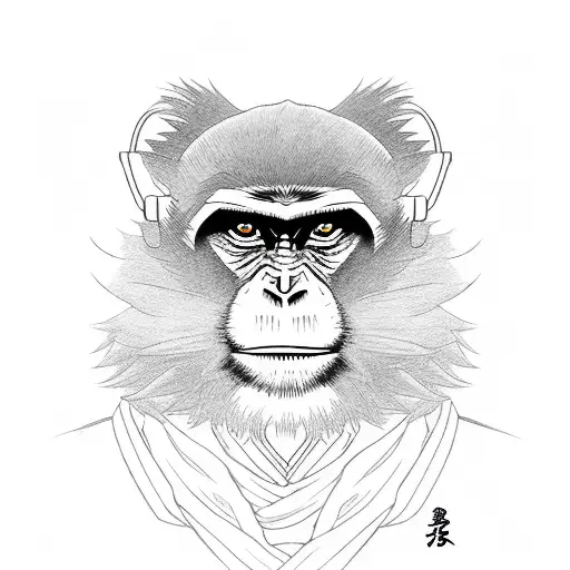 A monkey dressed as an Akatsuki tattoo design idea