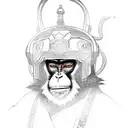 A monkey dressed in the robes of the Akatsuki tattoo design idea