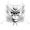 A monkey dressed in the robes of the Akatsuki tattoo design idea