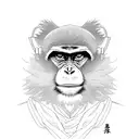 A monkey dressed as an Akatsuki tattoo design idea