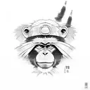 A monkey dressed as an Akatsuki tattoo design idea