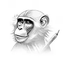 A monkey dressed as an Akatsuki tattoo design idea