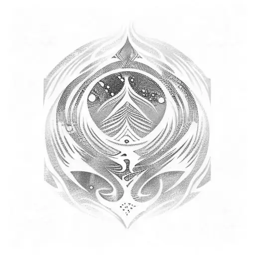 number 7 with ocean waves tattoo design idea