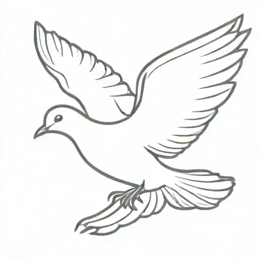 dove sitting with wings out tattoo design idea