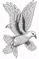white dove spreading wings tattoo design idea