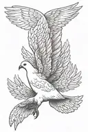 white dove spreading wings tattoo design idea