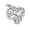 SNAKES CYBER TRIBAL tattoo design idea
