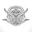 SNAKES CYBER TRIBAL tattoo design idea