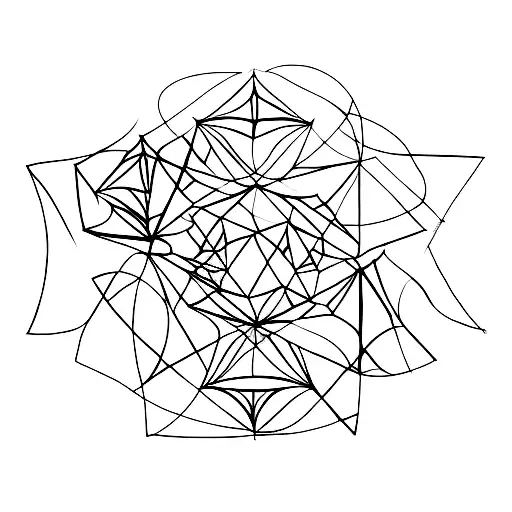 3 triangles horizontally in a row. 1 has starry night by van Gogh, the middle one has an horizontal line passing through tattoo design idea