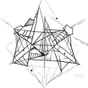 3 triangles horizontally in a row. 1 has starry night by van Gogh, the middle one has an horizontal line passing through tattoo design idea