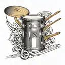 syncopated drum rhythm on stave flowing tattoo design idea