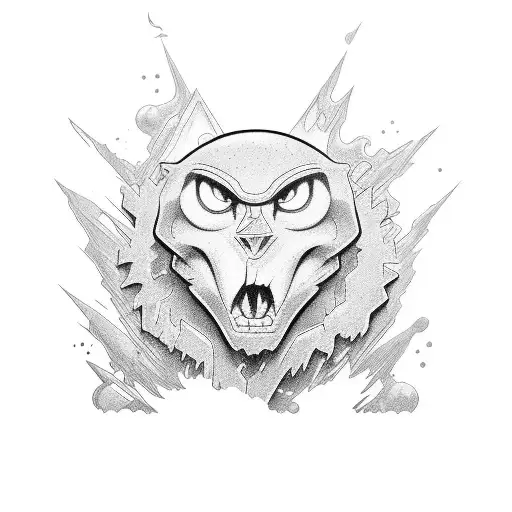 90s cartoon tattoo design idea