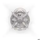 space chest tattoo design idea