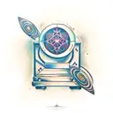 space chest tattoo design idea