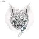 space chest tattoo design idea