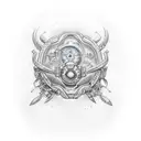 space chest tattoo design idea