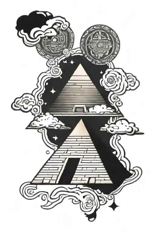 peru pyramid surrounded tattoo design idea