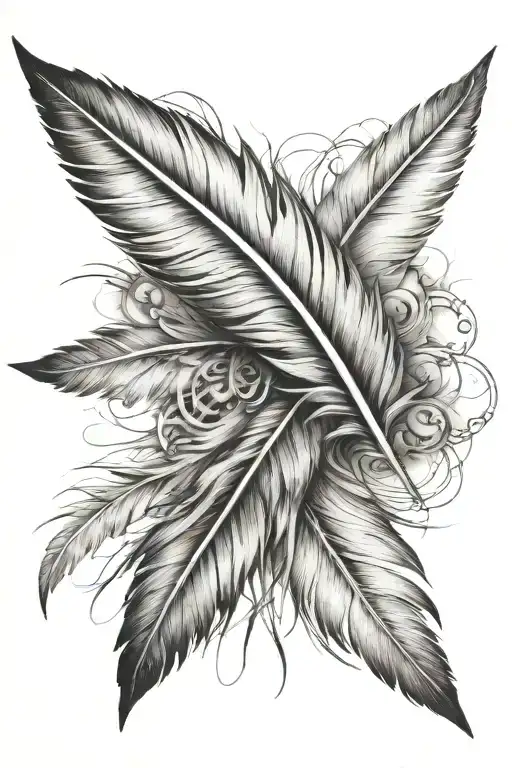 feather arm band tattoo design idea