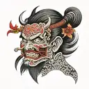 double face tattoo design idea