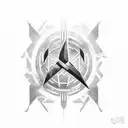 Un tatuaje con las letras "LA" en negrita y con un estilo similar al logo de Alan Walker. con cualquier estilo de letra tattoo design idea