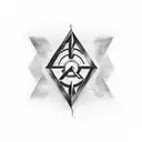 Un tatuaje con las letras "LA" en negrita y con un estilo similar al logo de Alan Walker. con cualquier estilo de letra tattoo design idea