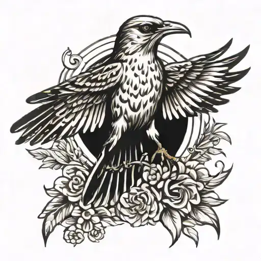 mockingbird transition to crow tattoo design idea