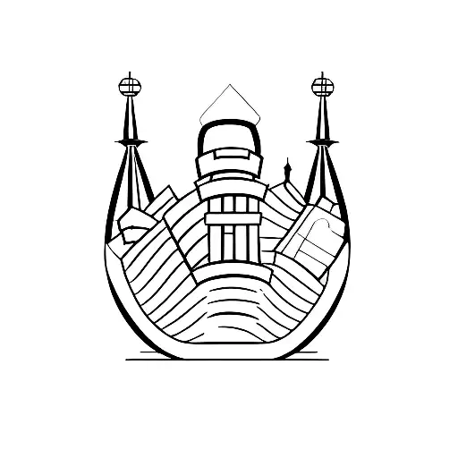 A minimalist tattoo of a passport with a series of architectural landmarks as stamps tattoo design idea