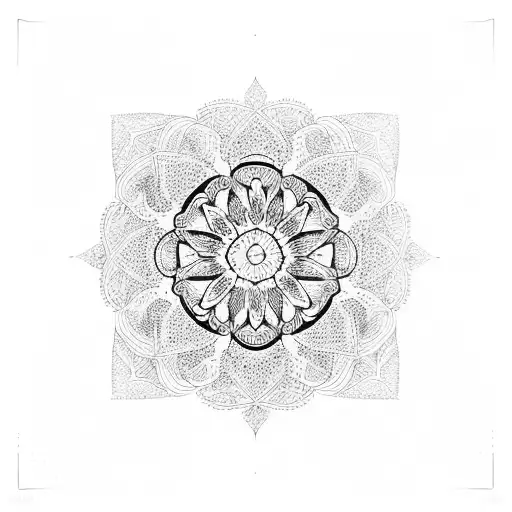 floral com ornamental e mandala tattoo design idea