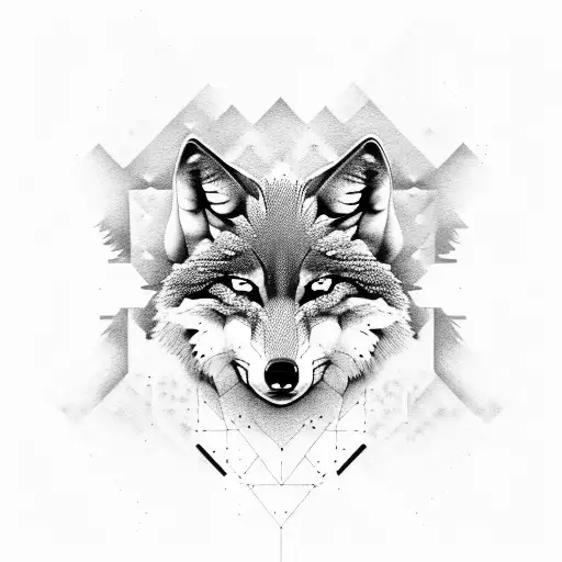 Wolf fox military tattoo design idea