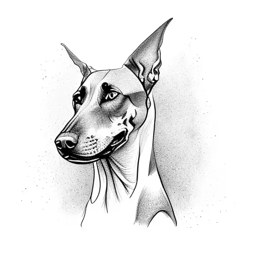 Angry Doberman tattoo design idea