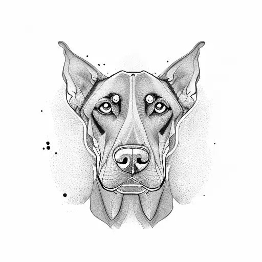 Angry Doberman tattoo design idea